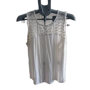 Hippie Laundry White Geometric Tank Sz XL Romantic Y2K Celestial Boho